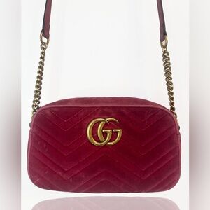 Gucci Marmont Small Metelasse Velvet Handbag